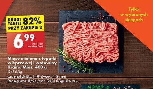 Mięso mielone z łopatki wieprzowej i wołowej Kraina mięs promocja