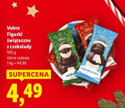 Figurki świąteczne z czekolady Vobro promocja w Lidl