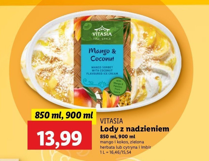 Lody mango-kokos Vitasia promocja w Lidl