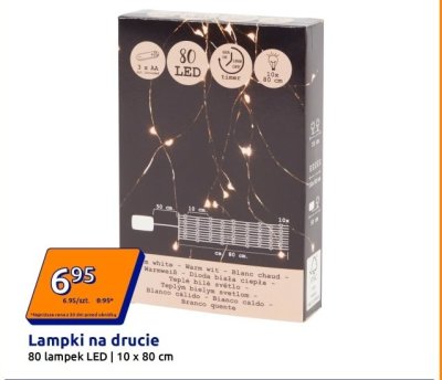 Lampki LED na drucie promocja w Action