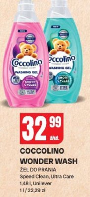 Coccolino Wonder Wash żel do prania Speed Clean, Ultra Care 1,48 l Unilever promocja w Chorten