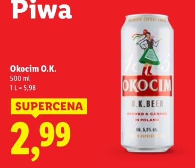 Piwo Okocim O.K. promocja w Lidl