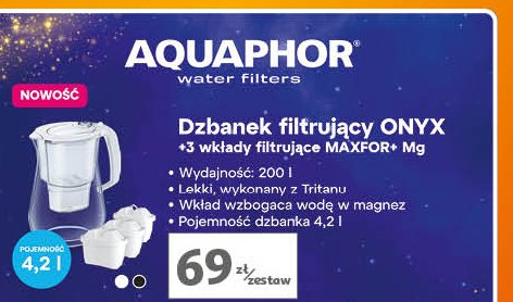 Dzbanek onyx 4.2 l biały + 3 wkłady Aquaphor promocja