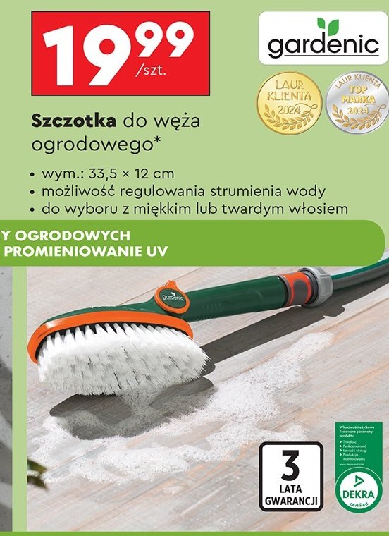 Szczotka do węża ogrodowego 33.5 x 12 cm Gardenic promocja w Biedronka