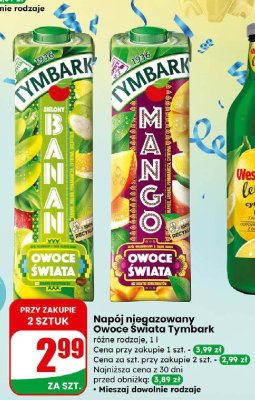 Napój niegazowany Owoce Świata Tymbark Zielony Banan promocja w Dino