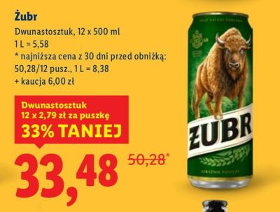 Piwo Żubr 12-pak promocja w Lidl