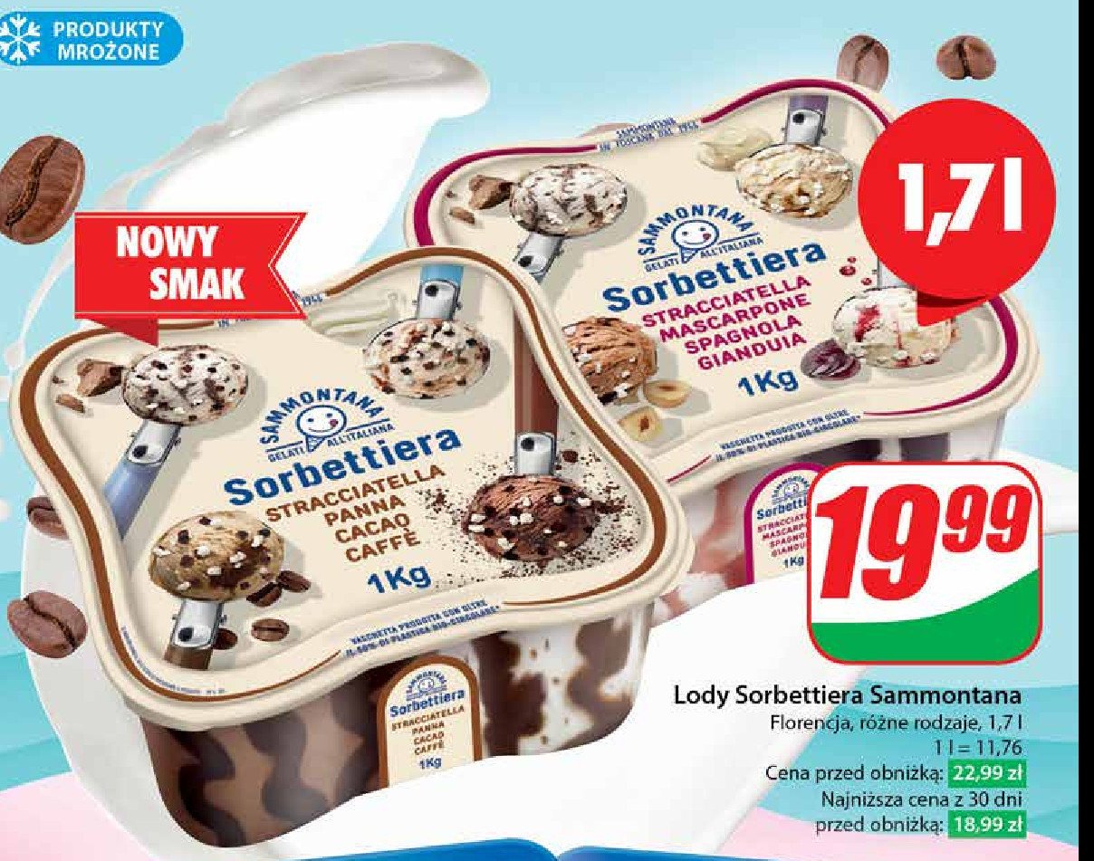 Lody stracciatella mascarpone spagnola SORBETTIERA promocja