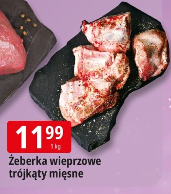 Żeberka wieprzowe trójkąty mięsne promocja w Leclerc