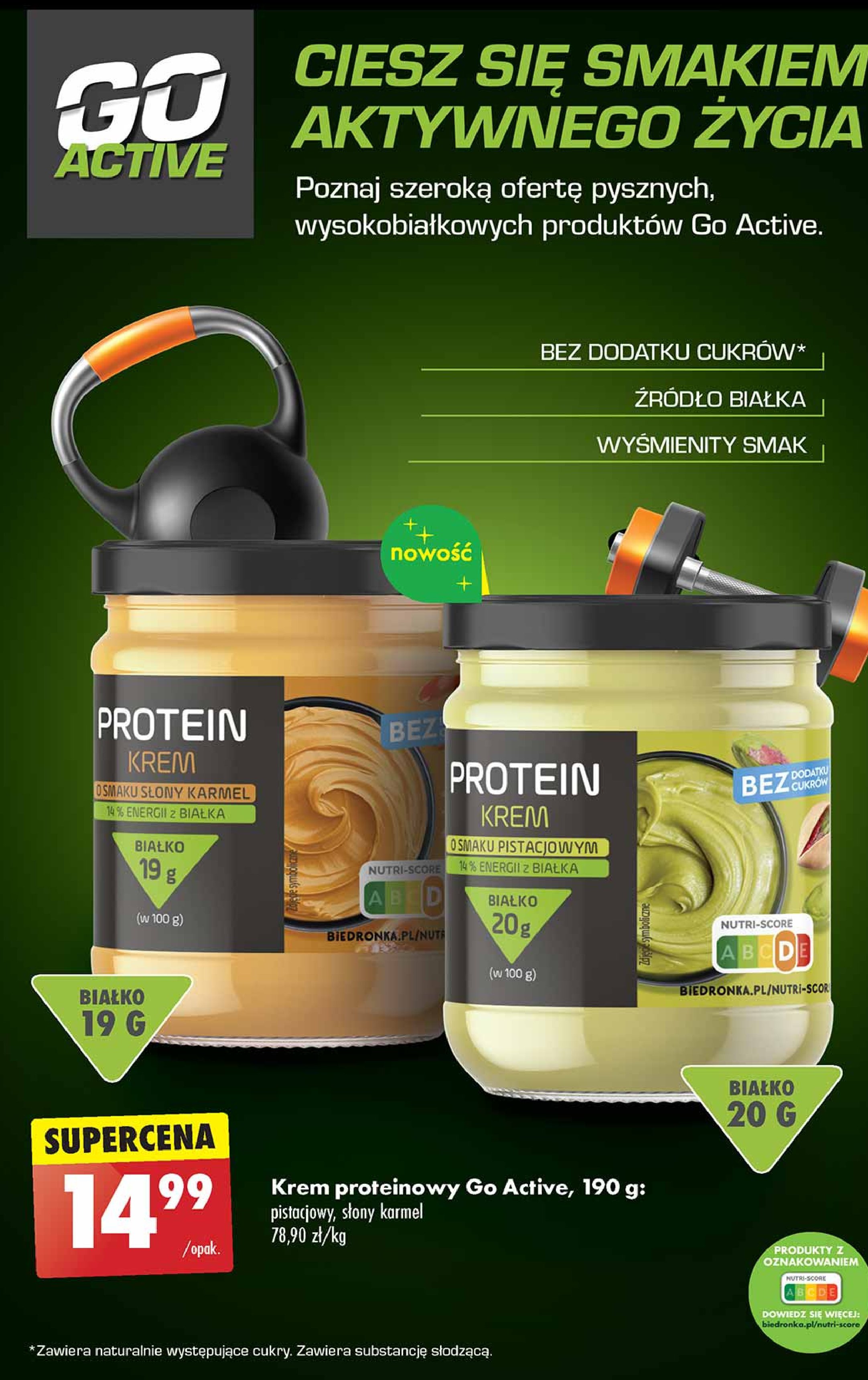 Krem proteinowy pistacja Go active promocja