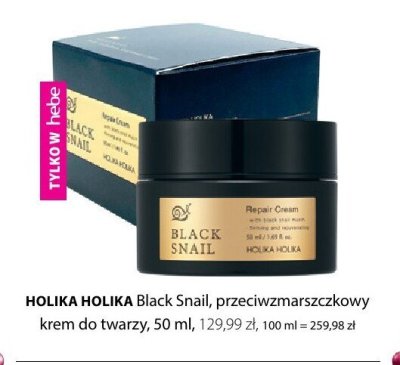 Krem do twarzy Black Snail HOLIKA HOLIKA promocja w Hebe
