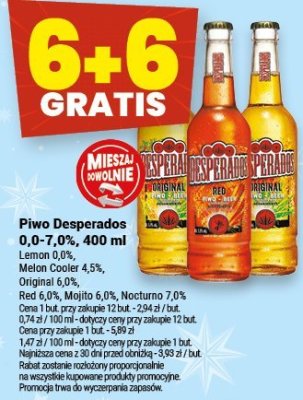 Piwo Desperados 0,0-7,0%, 400 ml promocja w Twój Market
