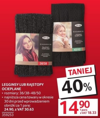 Legginsy lub rajstopy ocieplane promocja w Selgros