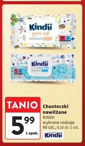 Chusteczki wilgotne extra soft Cleanic kindii promocja w Intermarche