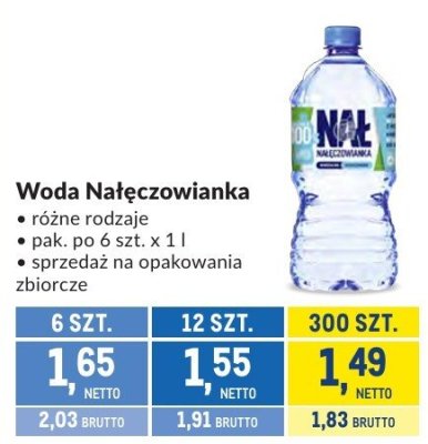 Woda Nałęczowianka różne rodzaje promocja w Makro