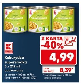 Kukurydza słodka K-classic promocja