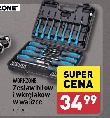 Zestaw bitów i wkrętaków w walizce WORKZONE promocja