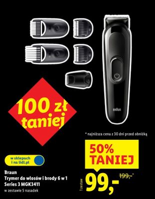 Trymer do włosów i brody 6w1 Series 3 MGK3411 promocja w Lidl