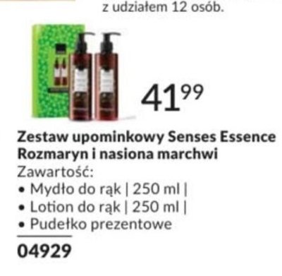 Zestaw upominkowy Senses Essence Rozmaryn i nasiona marchwi promocja w AVON