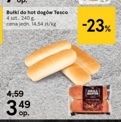 Bułki do hot-dogów francuskich Tesco grill promocja
