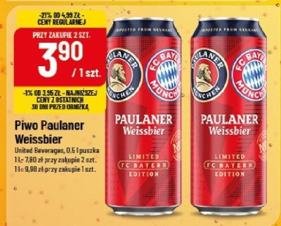Piwo Paulaner Weissbier 0,5l puszka promocja w POLOmarket