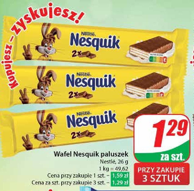 Wafel mleczny oblany czekoladą Nesquik promocja