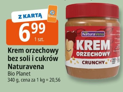 Krem orzechowy bez soli i cukrów Naturavena Bio Planet promocja w Leclerc
