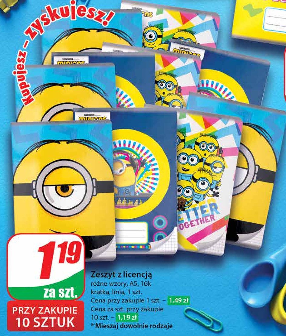 Zeszyt a5 16 k. kratka minionki promocja