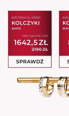 Kolczyki złote KL-003621 promocja w Briju