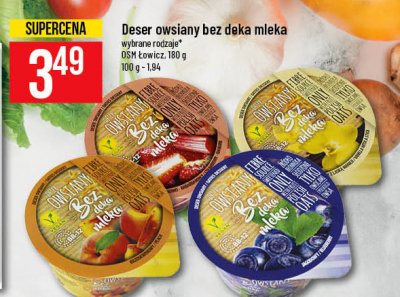 Deser owsiany jagodowy 艁owicz bez deka mleka promocja