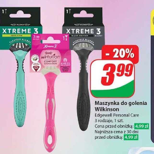 Maszynka do golenia Wilkinson xtreme 3 sensitive promocja w Dino