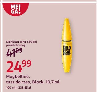 Tusz do rz臋s czarny Maybelline colossal big shot promocja