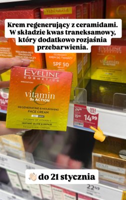 Krem do twarzy Eveline Cosmetics Vitamin 3x Action regenerujący promocja w Rossmann