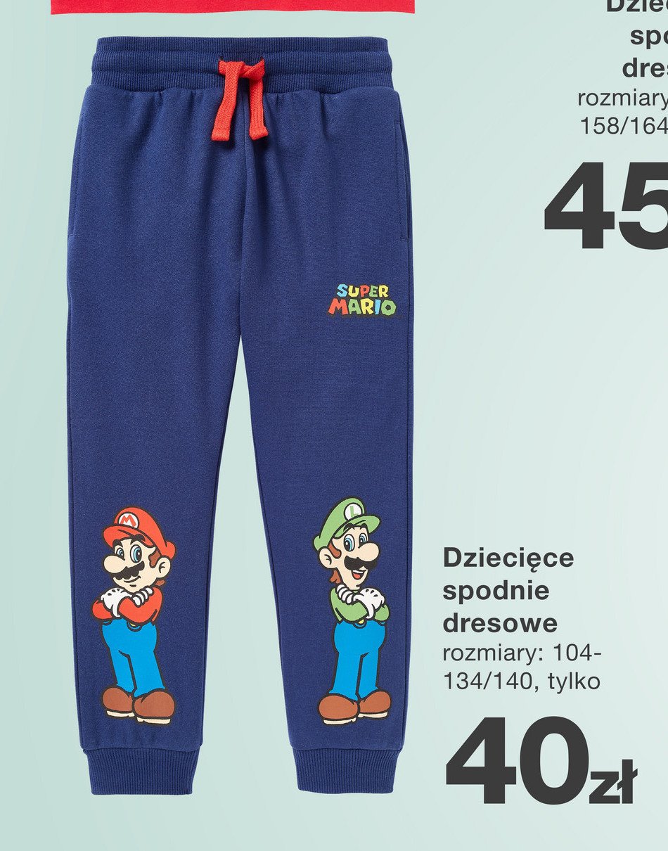 Spodnie dresowe super mario 104-134/140 promocja