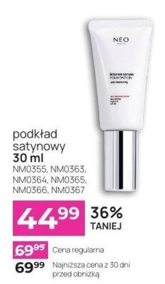 Podkład satynowy 30 ml NM0355, NM0363, NM0364, NM0365, NM0366, NM0367 promocja w NEONAIL & NEO MAKE UP