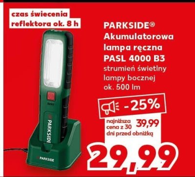Akumulatorowa lampa ręczna PASL 4000 B3  promocja w Kaufland