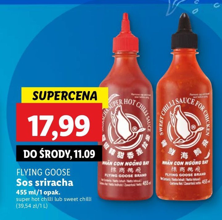 Sos sriracha pikantny chili Flying goose promocja