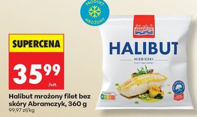 Halibut mrożony filet bez skóry Abramczyk promocja w Biedronka