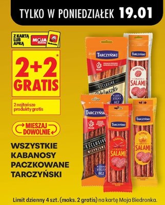 Wszystkie kabanosy paczkowane Tarczyński promocja w Biedronka