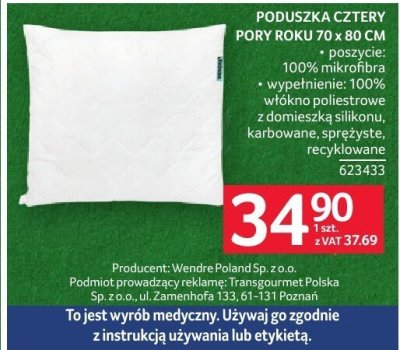 Poduszka cztery pory roku 70 x 80 cm promocja w Selgros