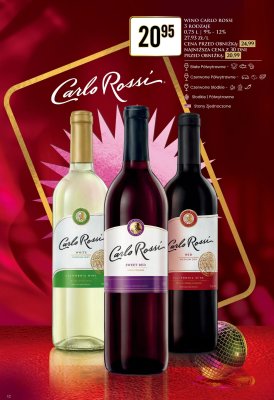 Wino Carlo Rossi czerwone słodkie promocja w Dino