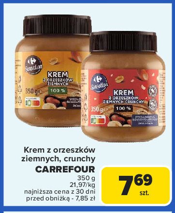 Krem z orzeszków ziemnych Carrefour sensation promocja w Carrefour