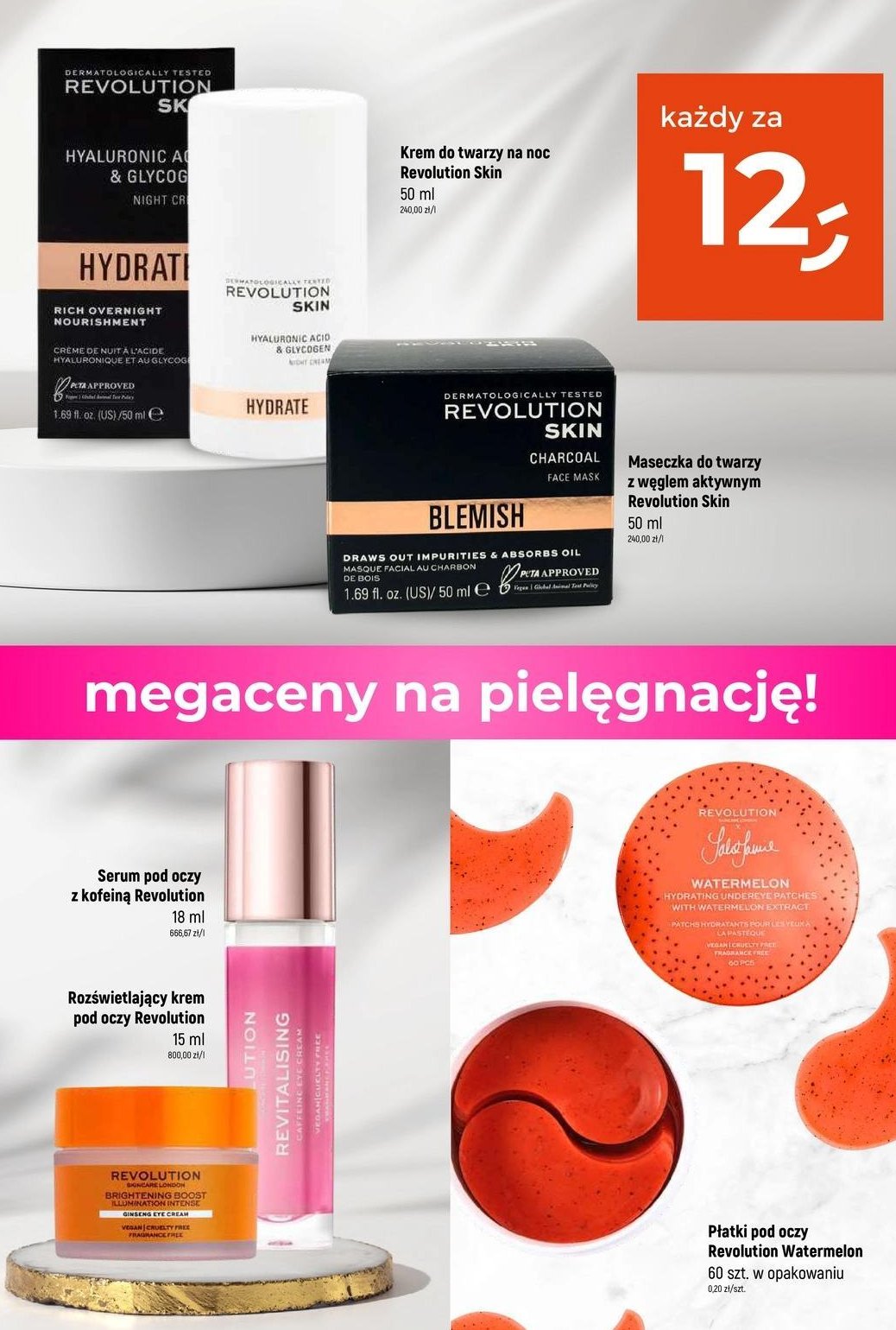 Krem na noc rozświetlający Revolution skincare glycolic promocja