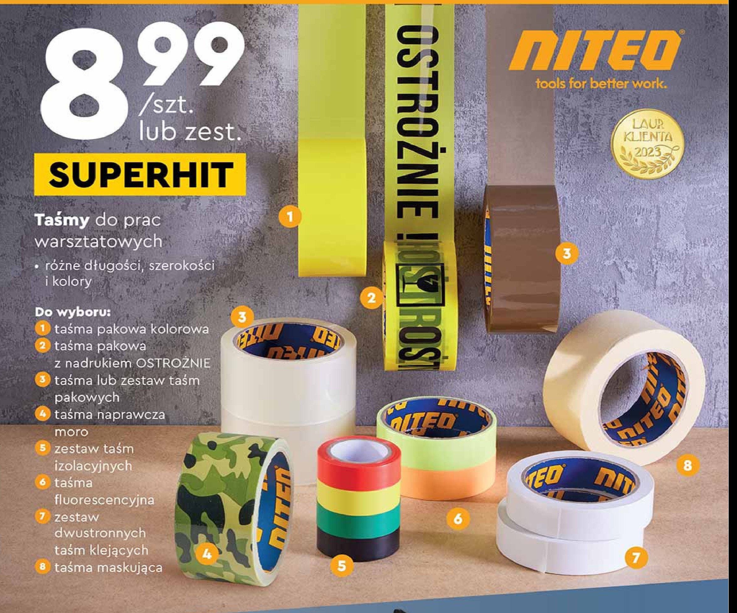 Taśma pakowa kolorowa Niteo tools promocja