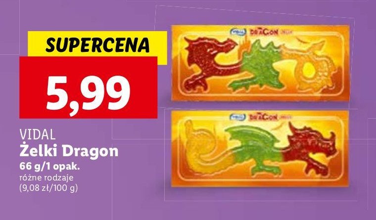 Żelki dragon Vidal promocja