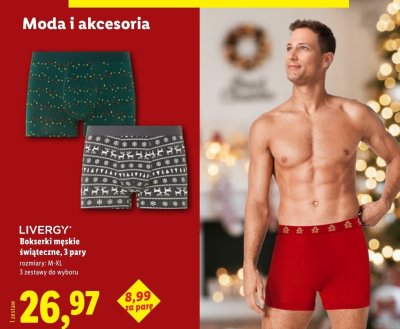 Bokserki męskie świąteczne 3 pary promocja w Lidl