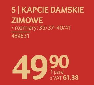 Kapcie damskie zimowe rozmiary 36/37-40/41 promocja w Selgros