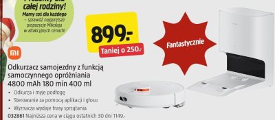 Odkurzacz samojezdny z funkcją samoczynnego opróżniania 4800 mAh 180 min ml promocja w Jula
