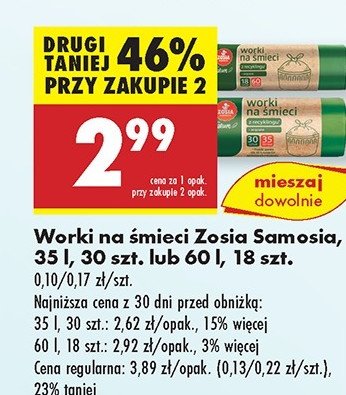 Worki na śmieci 60 l Zosia samosia promocja