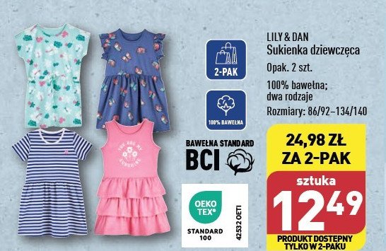 Sukienka dizewczęca 86/92-134/140 Lily & dan promocja