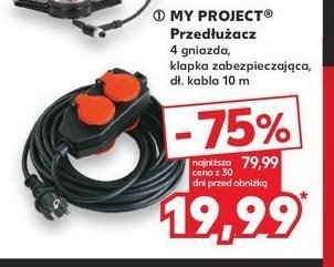 Przedłużacz 4 gniazda kabel 10m K-classic myproject promocja